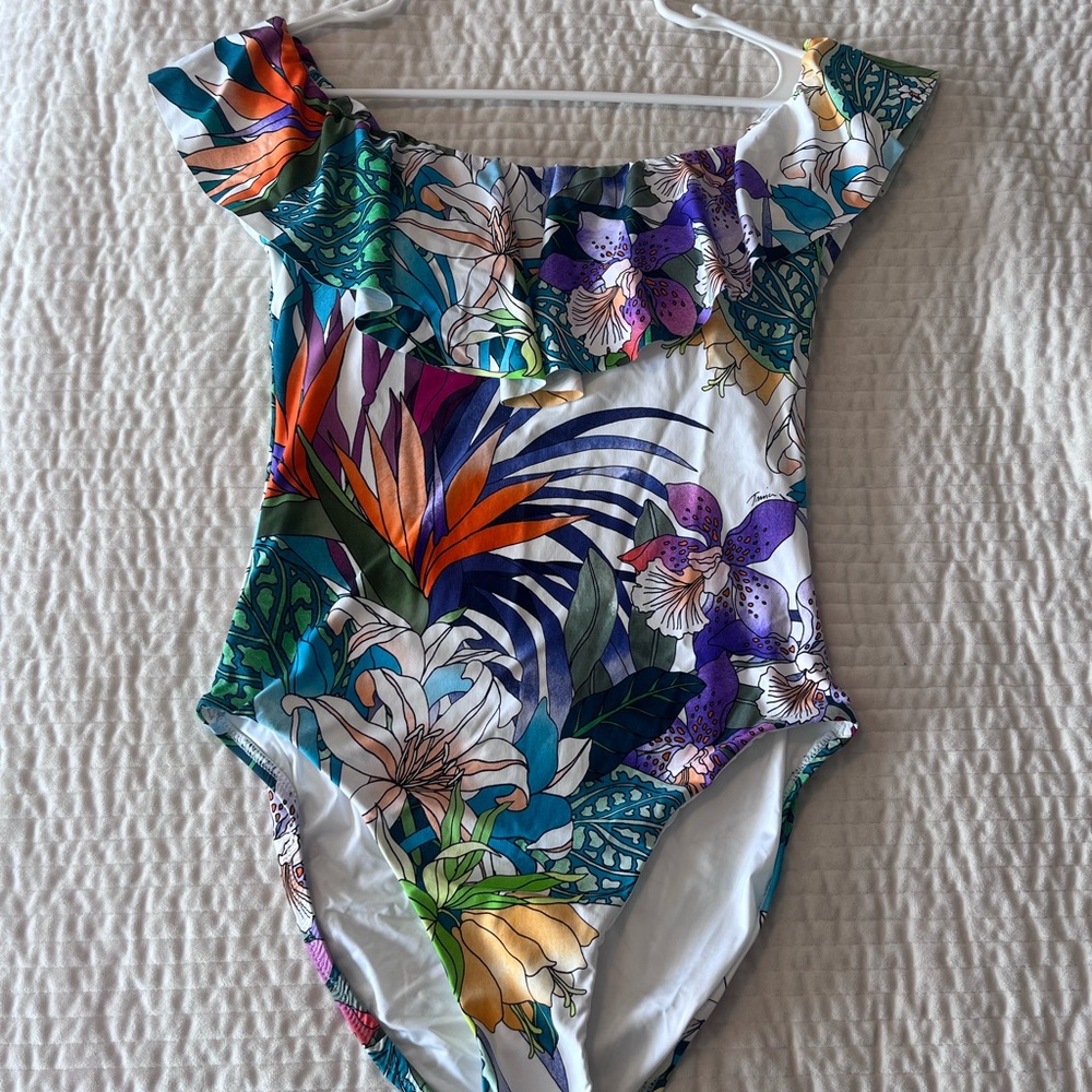 Trina Turk Purple Floral Swimsuit